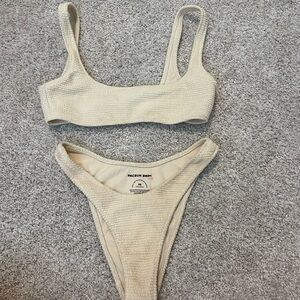 PacSun Beige Textured Bikini Set